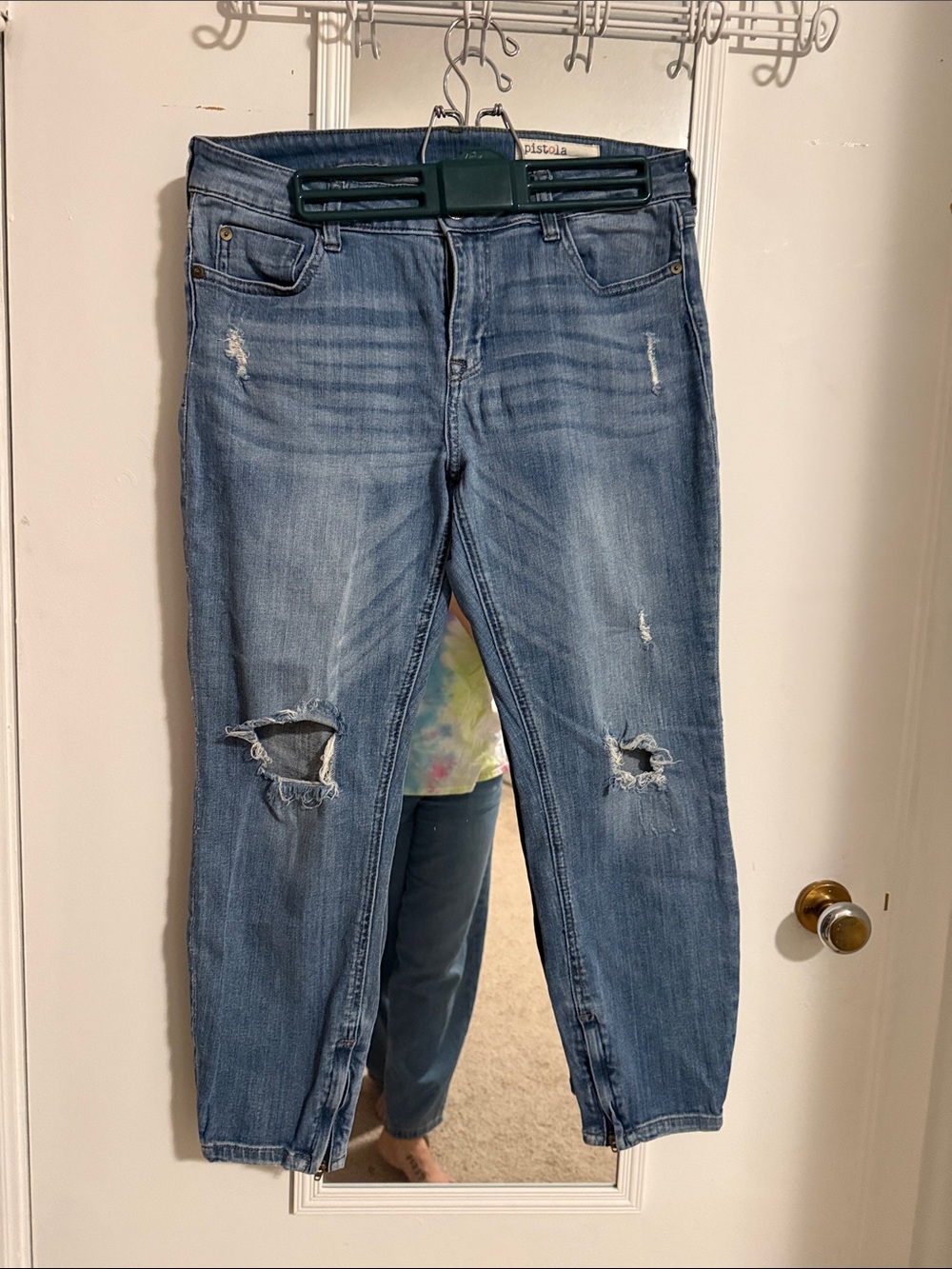 pistola Light Blue Ripped Boyfriend Jeans